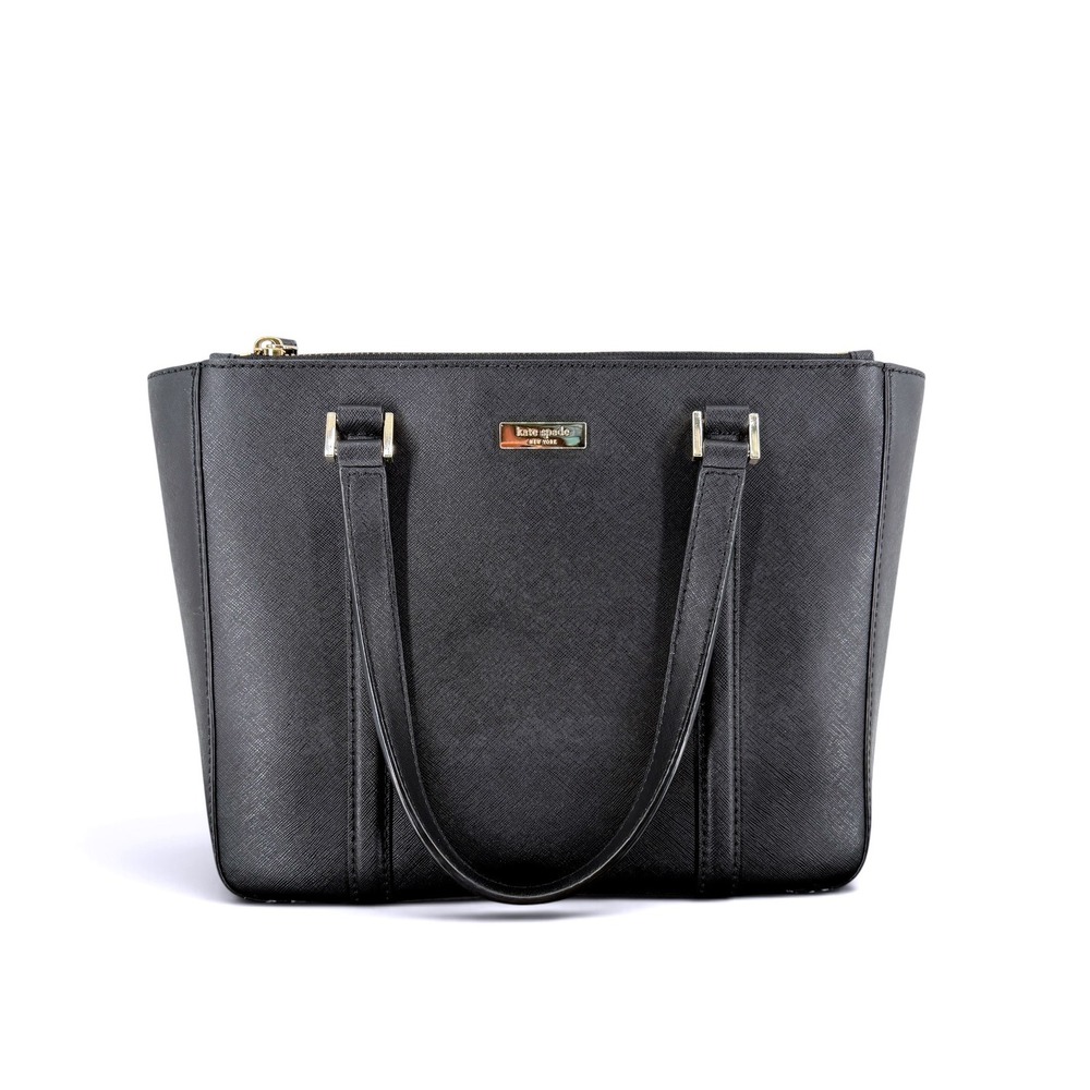 Kate Spade Cadence Black Saffiano Leather Tote Handbag WKRU4074
